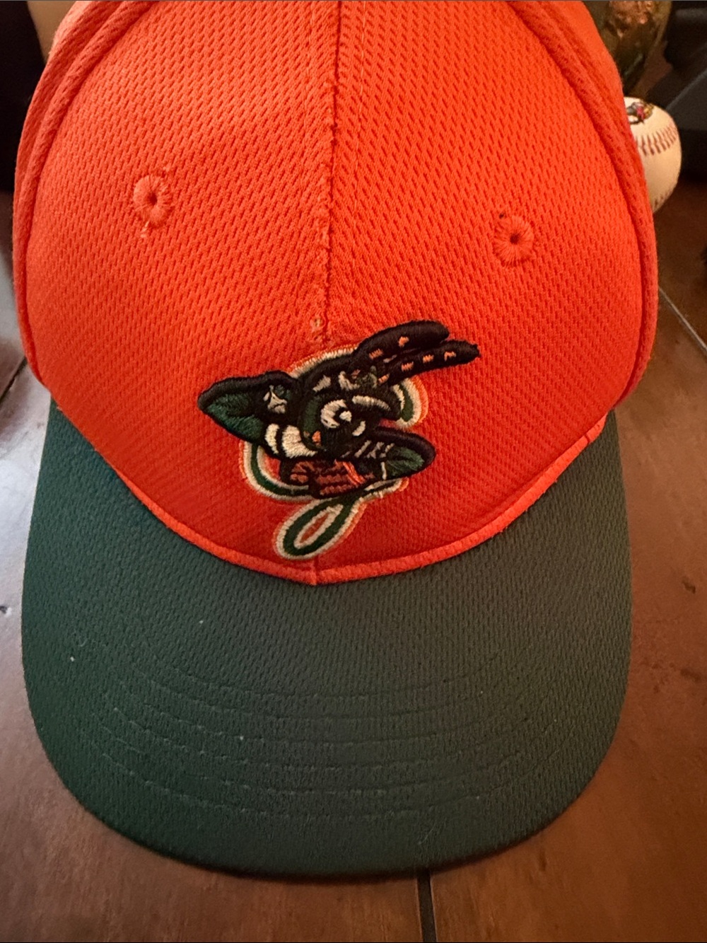 Kids Orange and Green Baseball Cap with Team Logo